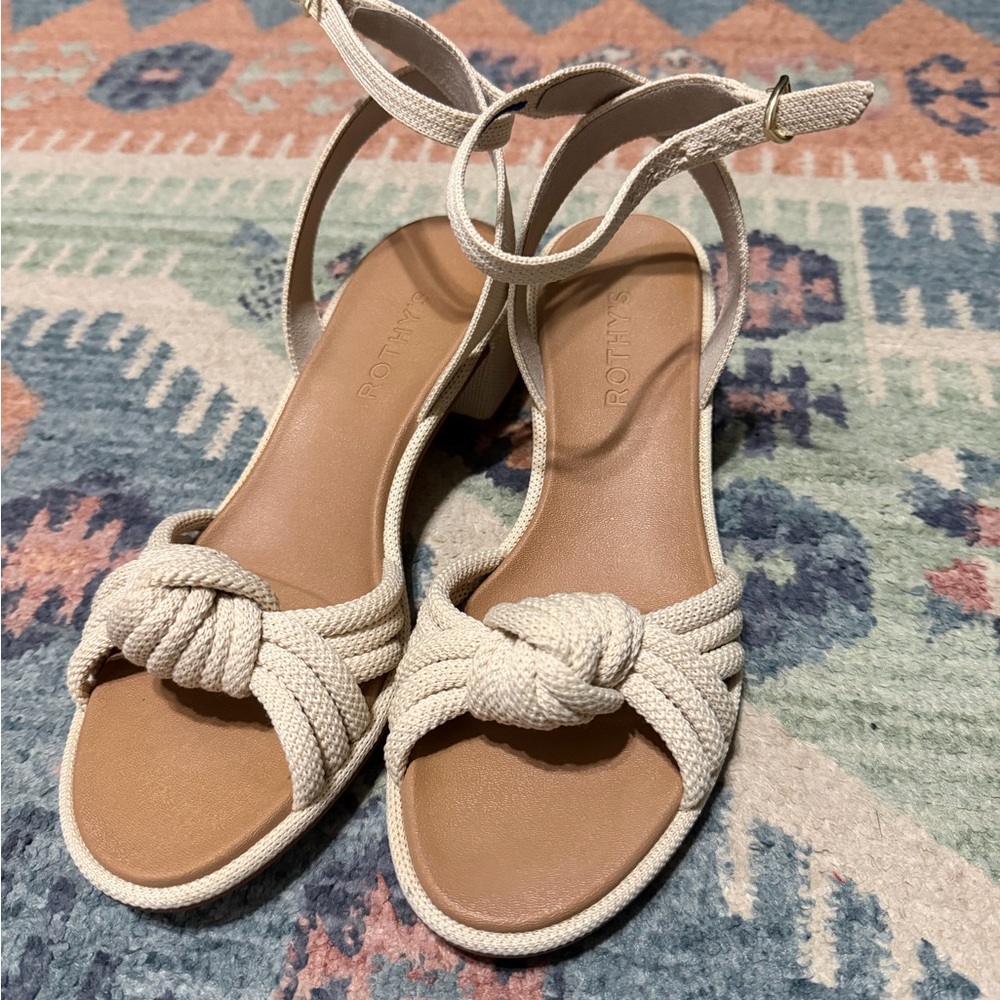 Rothy's Ivory Knotted Sandals